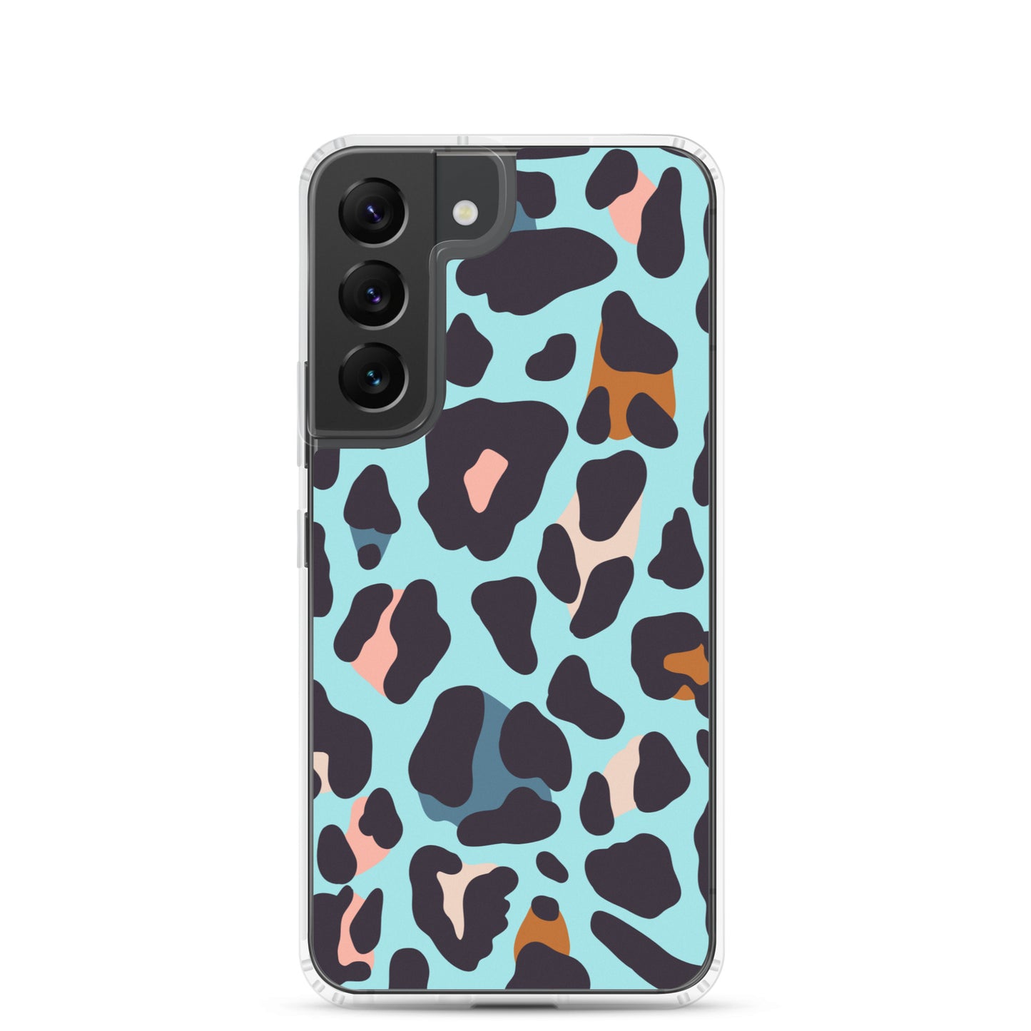 abstract Samsung phone case blue leopard print