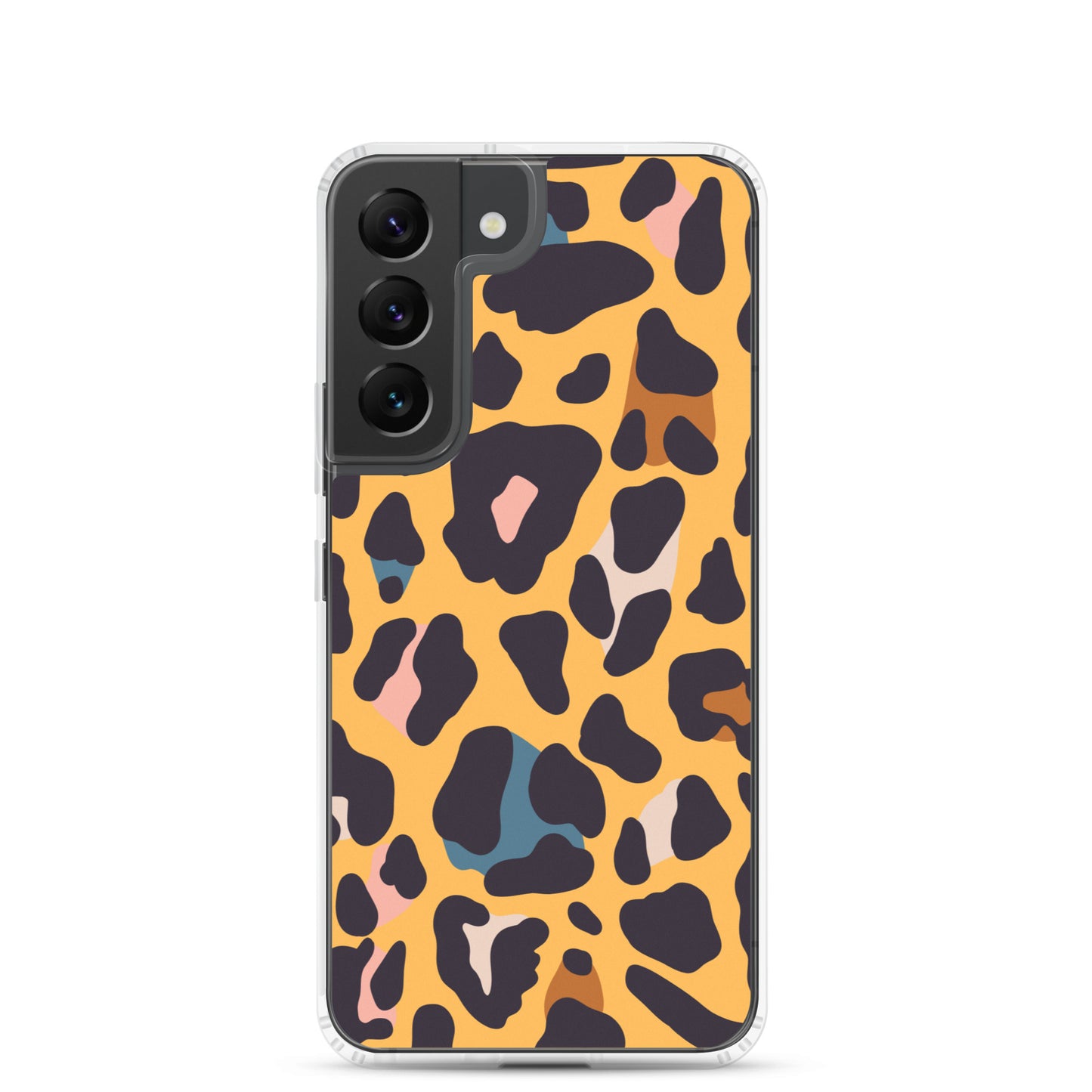 abstract Samsung phone case orange leopard print