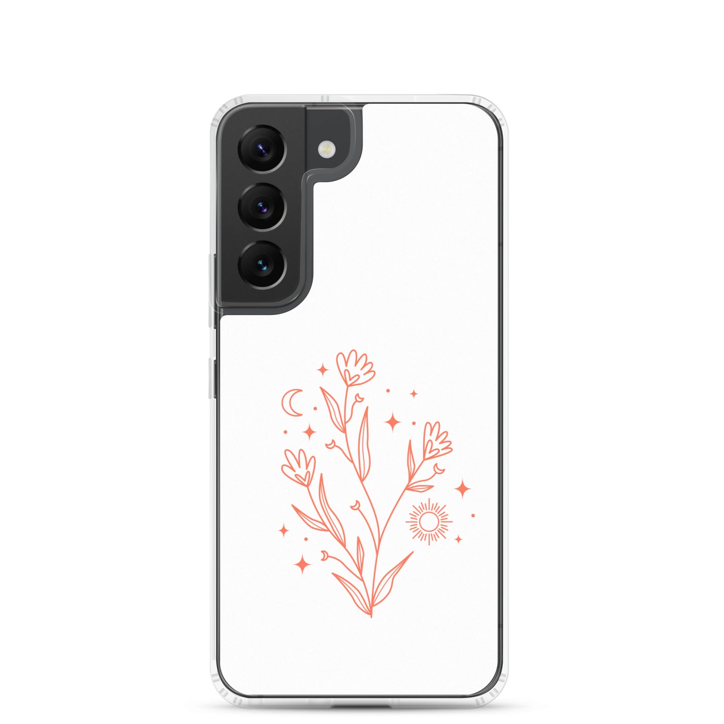 abstract Samsung phone case flowers on white Bg