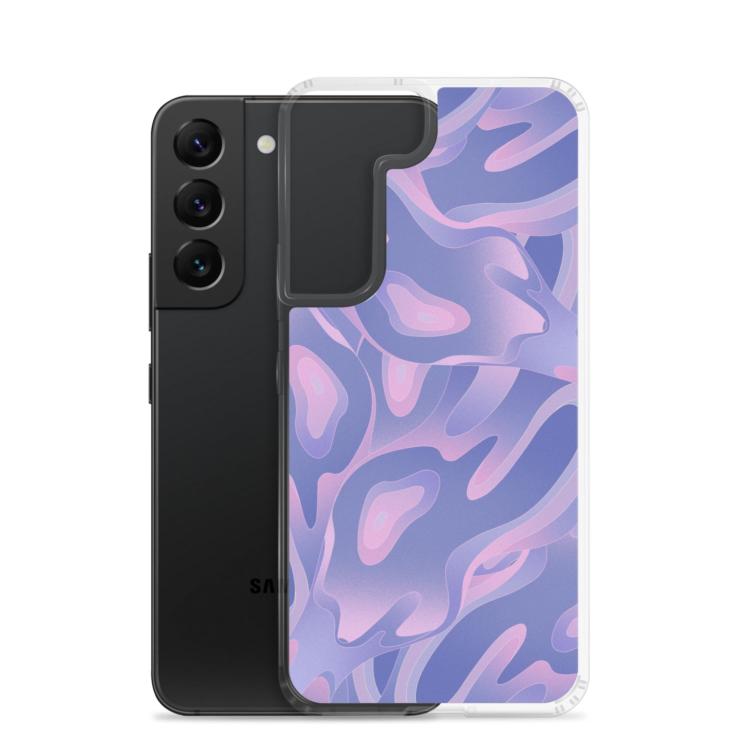 Abstract Samsung phone case, purple/violet waves