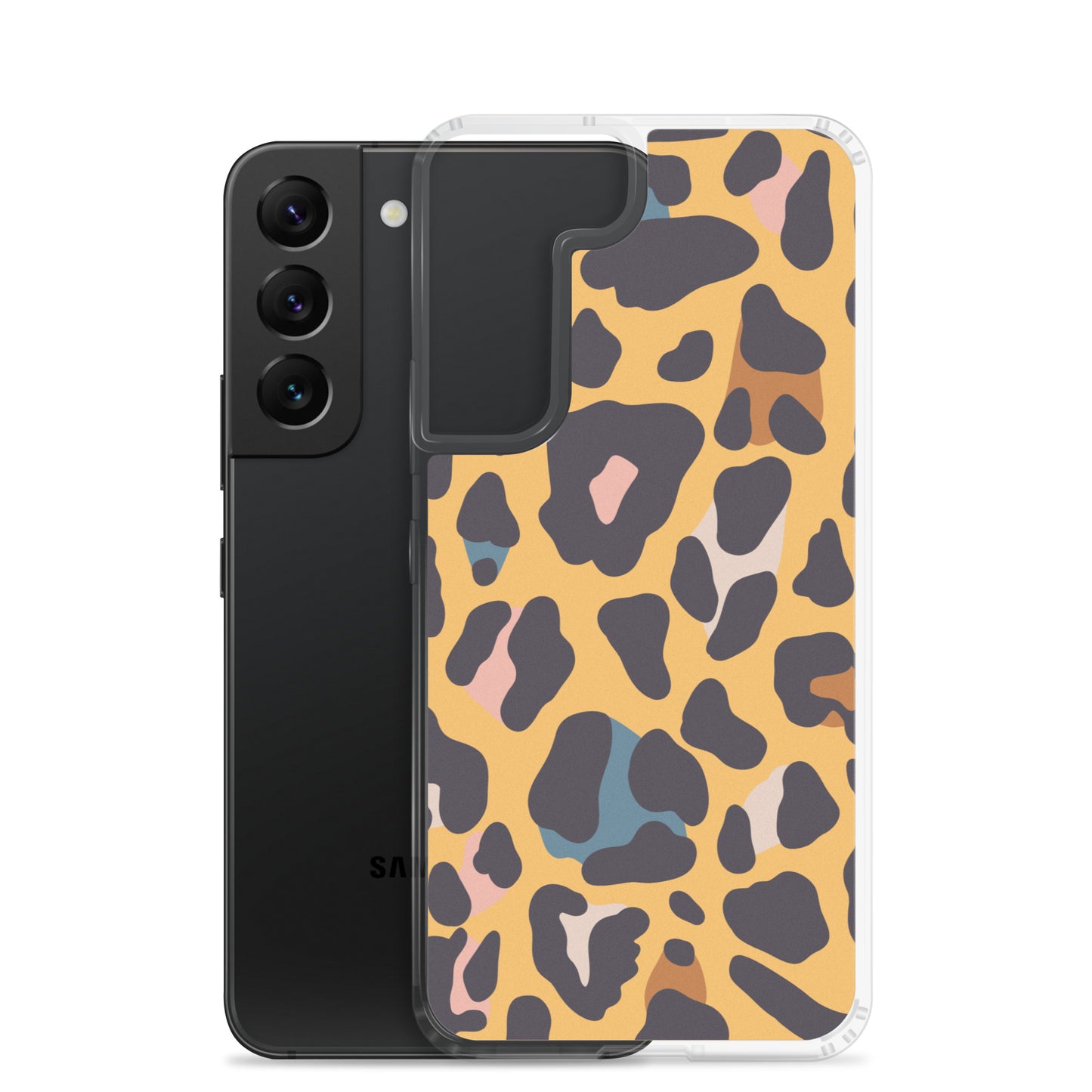 abstract Samsung phone case orange leopard print