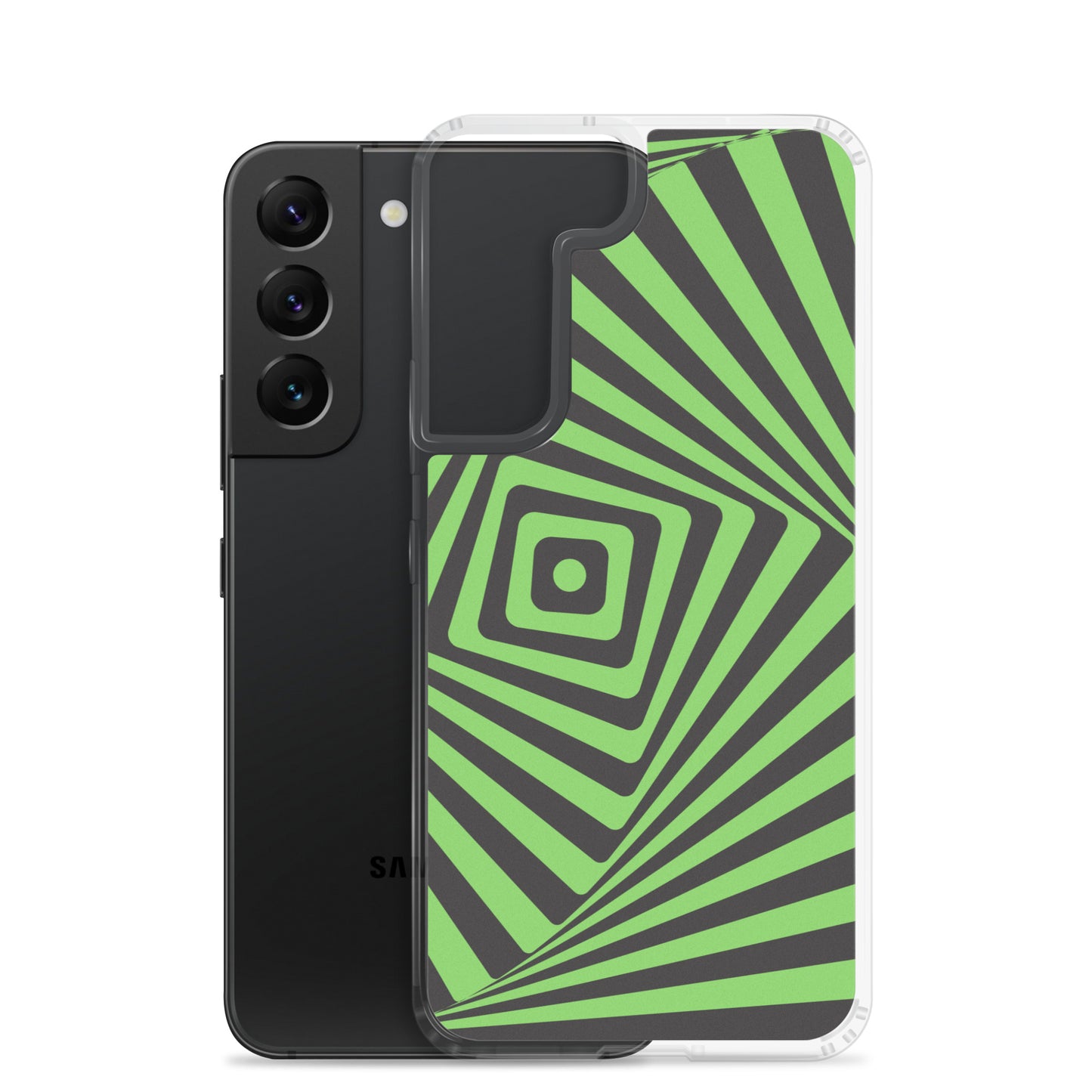 abstract Samsung phone case black and green maze