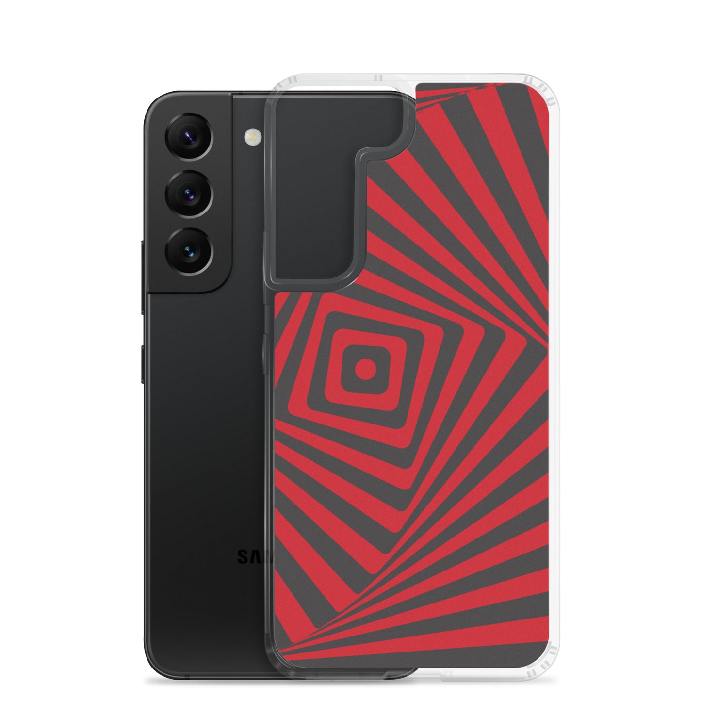 abstract Samsung phone case red and black maze