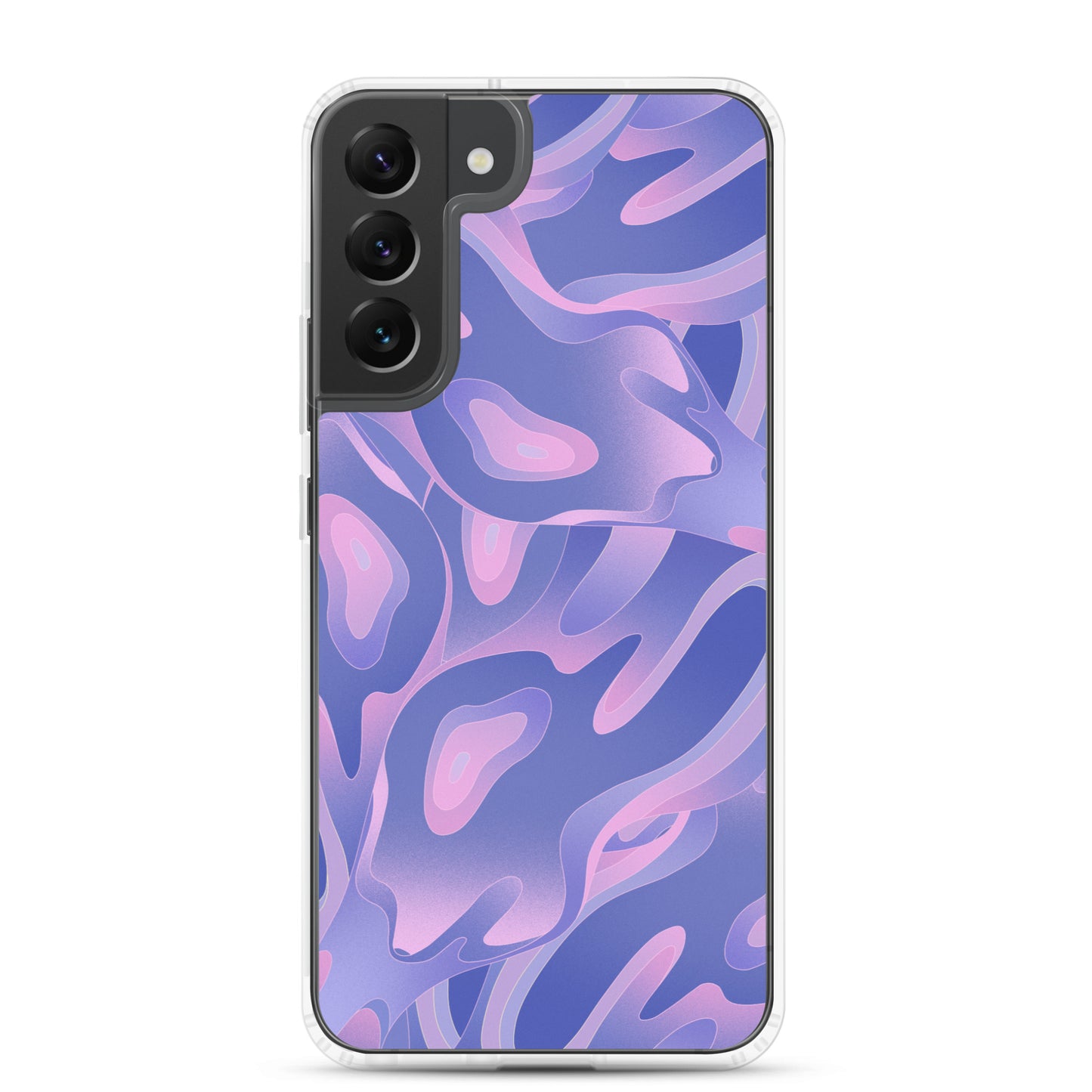 Abstract Samsung phone case, purple/violet waves