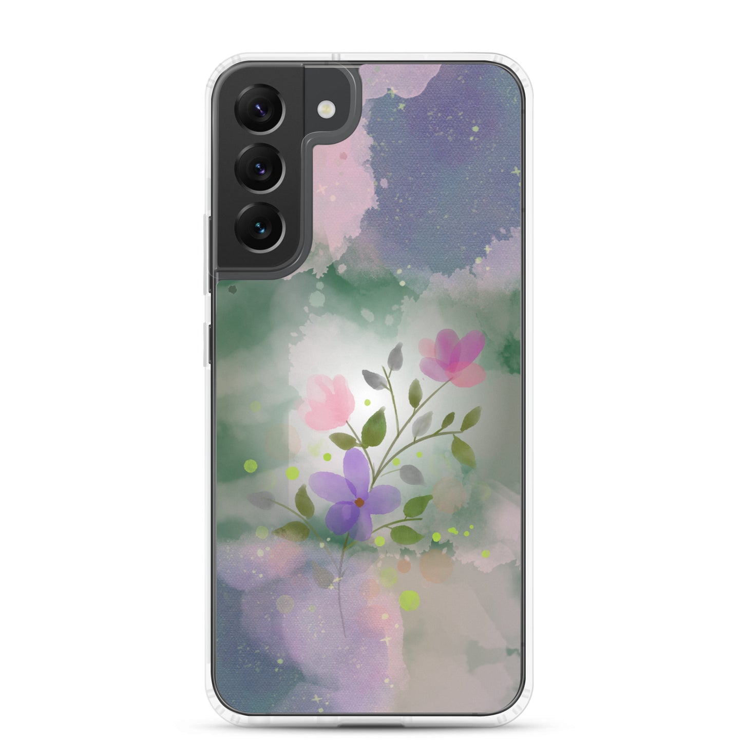 abstract Samsung phone case, flowers on mixed colour Bg