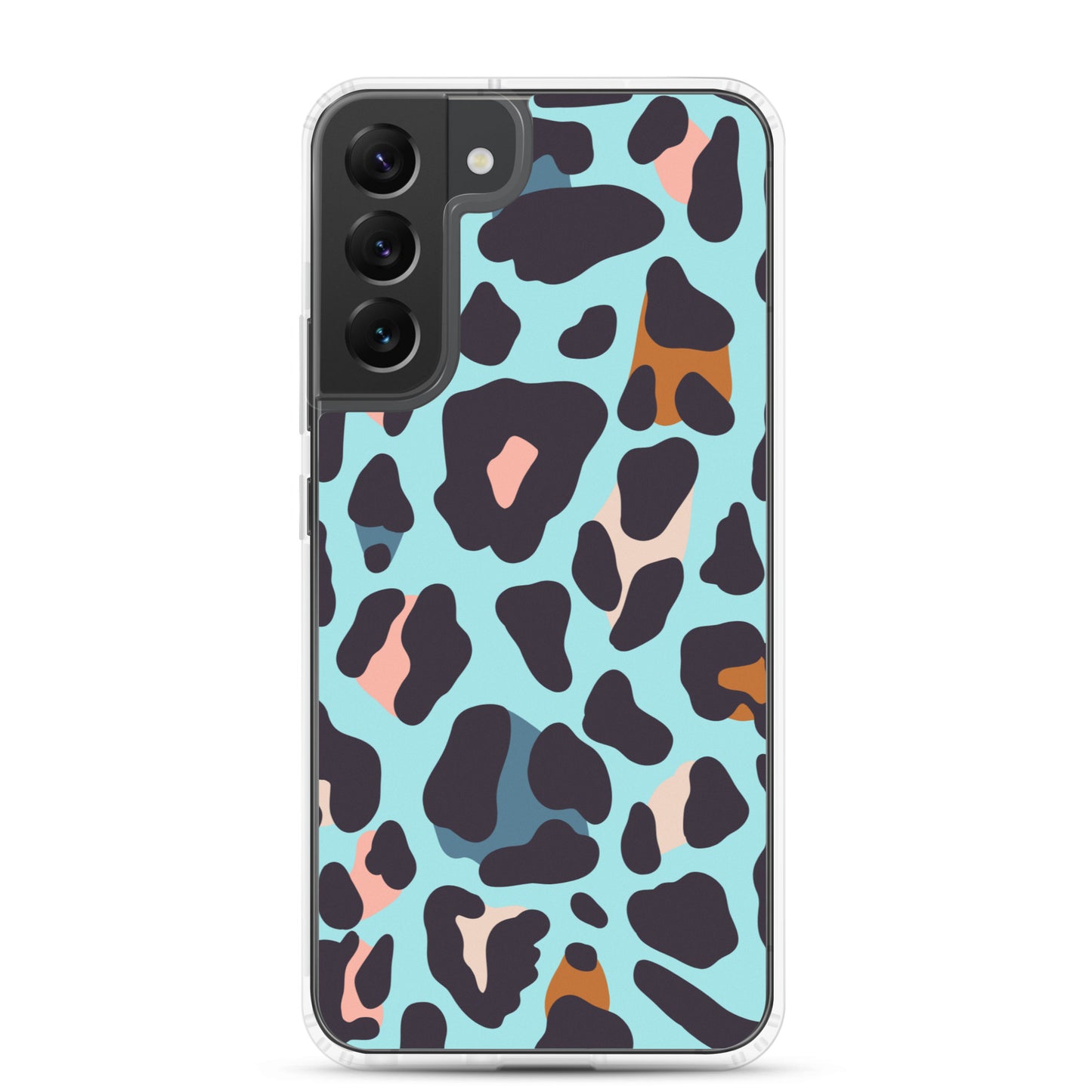 abstract Samsung phone case blue leopard print