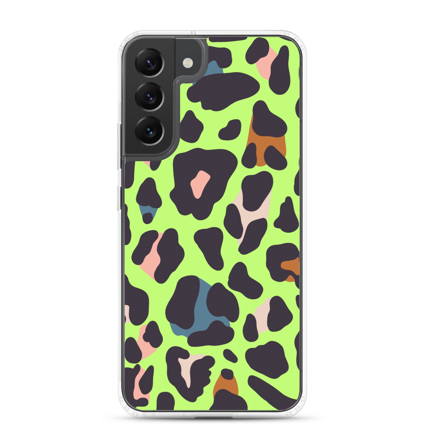 abstract Samsung phone case green leopard print