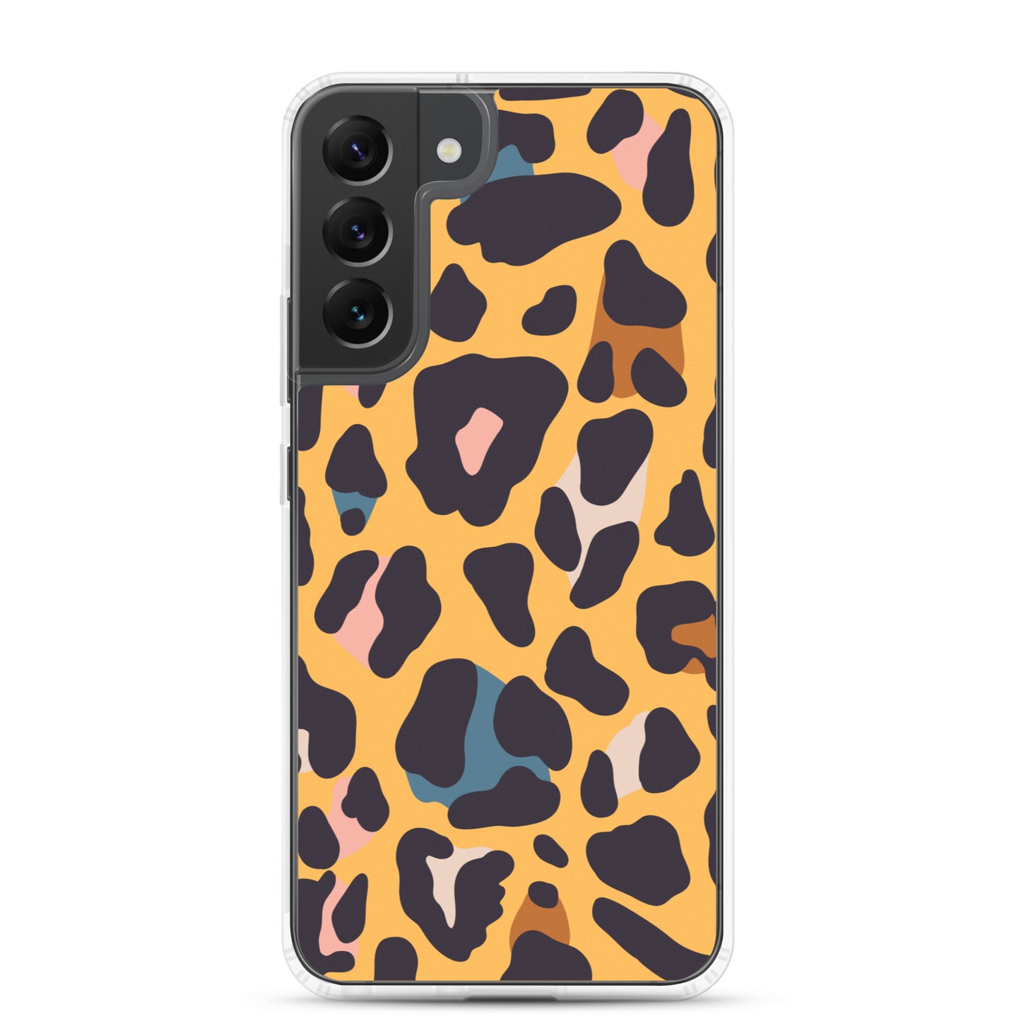 abstract Samsung phone case orange leopard print