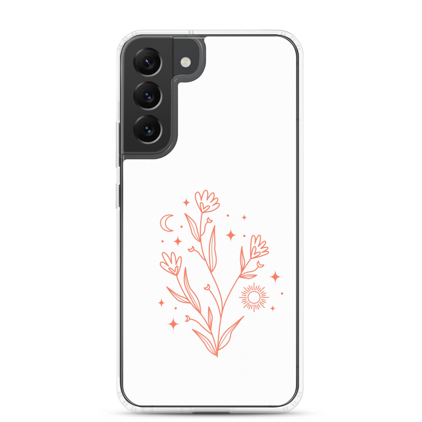 abstract Samsung phone case flowers on white Bg