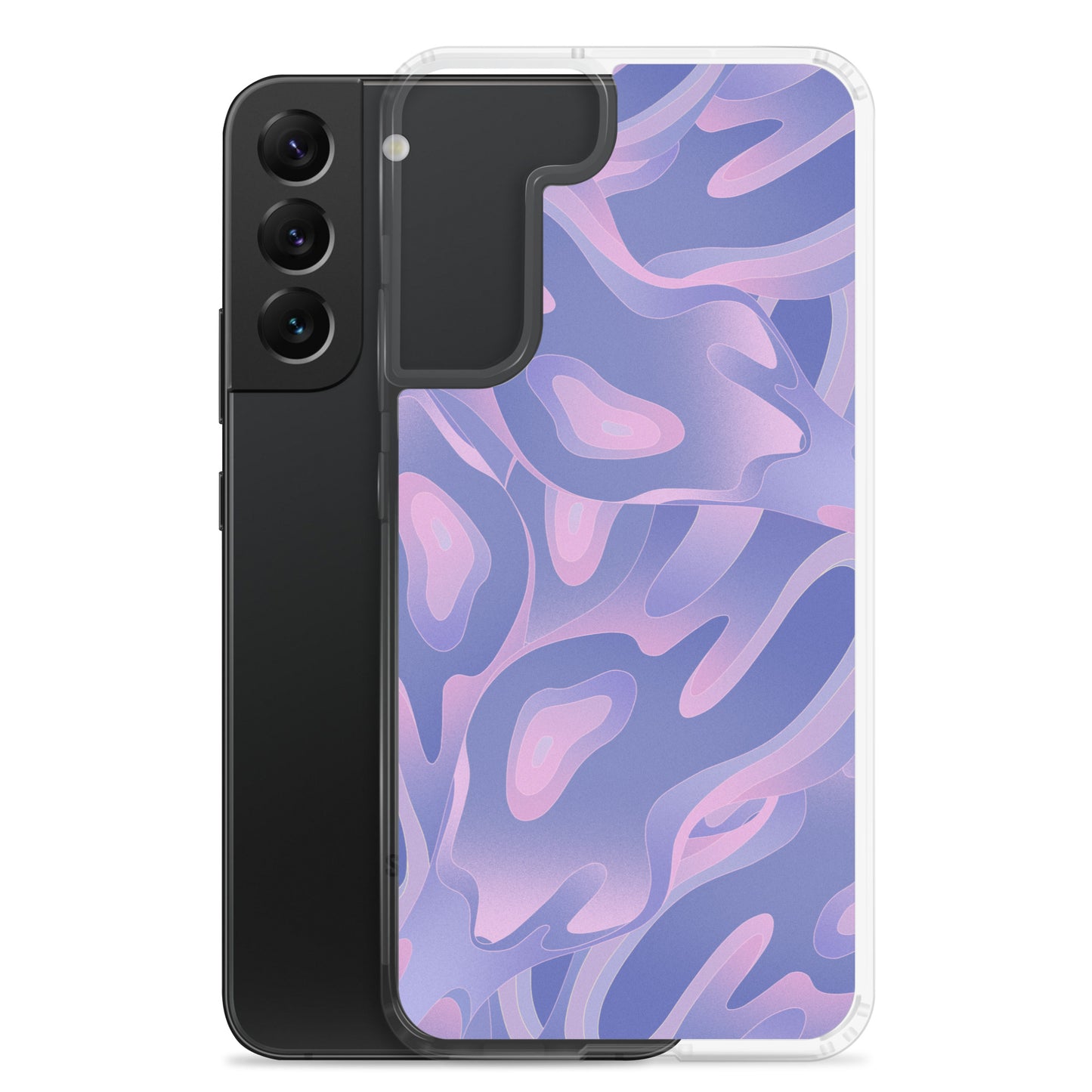 Abstract Samsung phone case, purple/violet waves