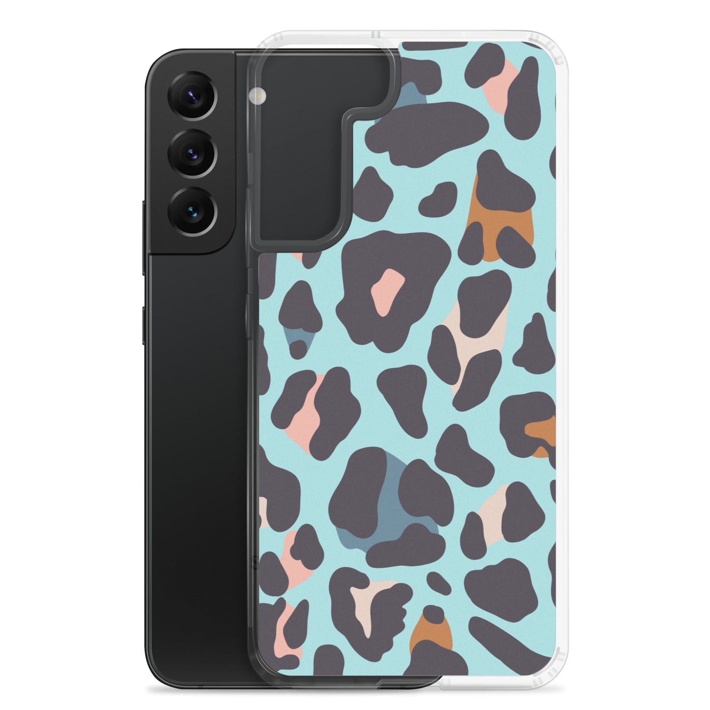 abstract Samsung phone case blue leopard print