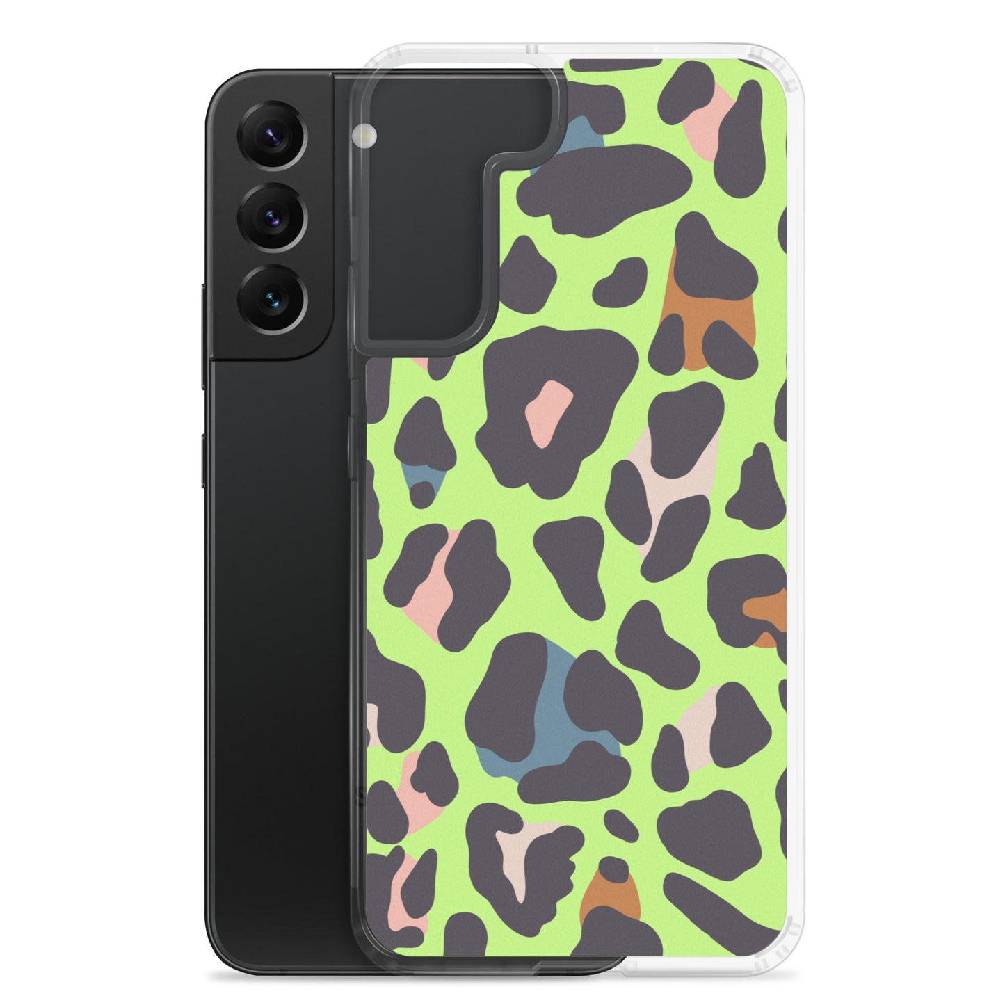 abstract Samsung phone case green leopard print