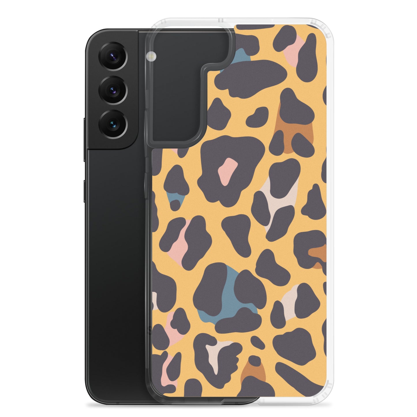 abstract Samsung phone case orange leopard print