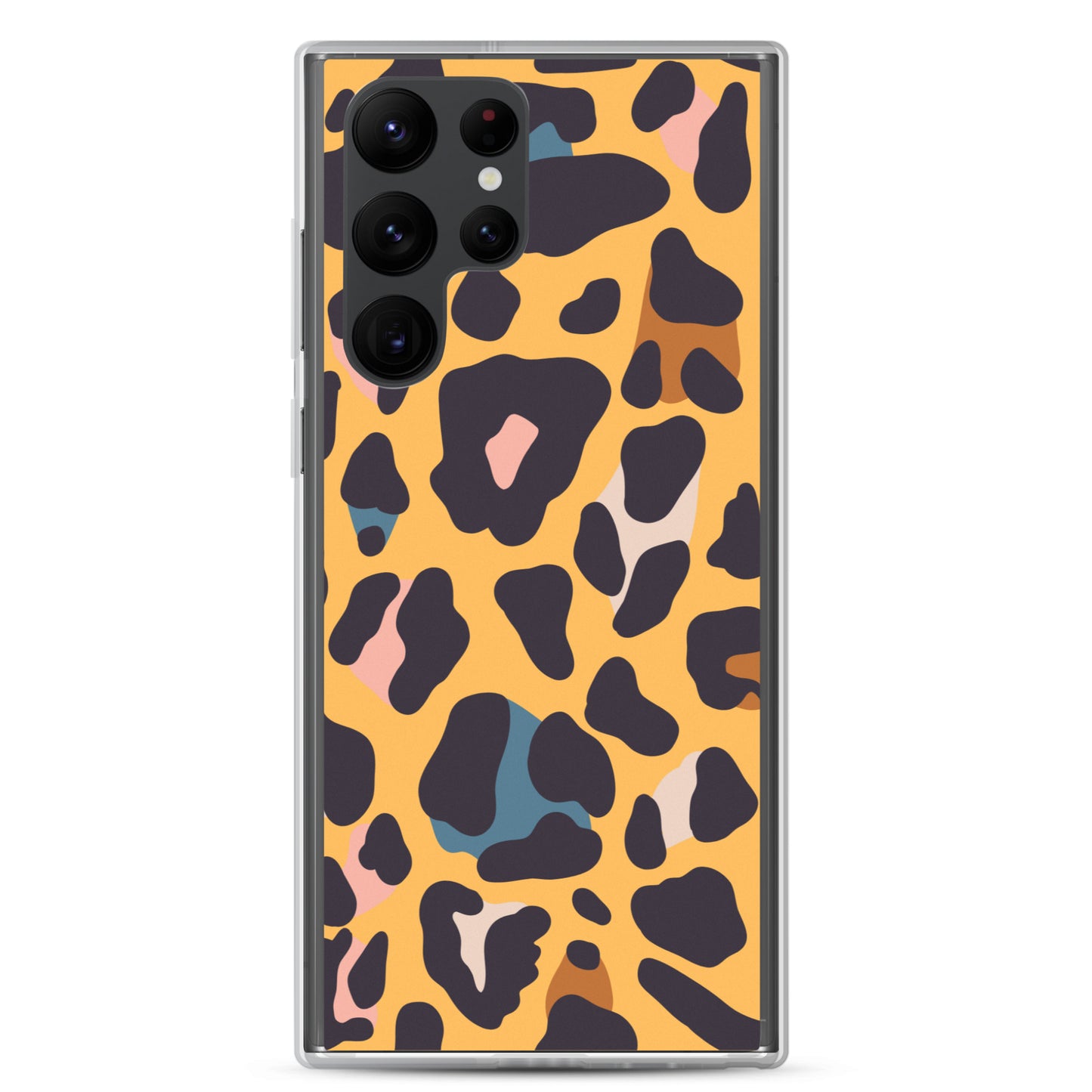 abstract Samsung phone case orange leopard print