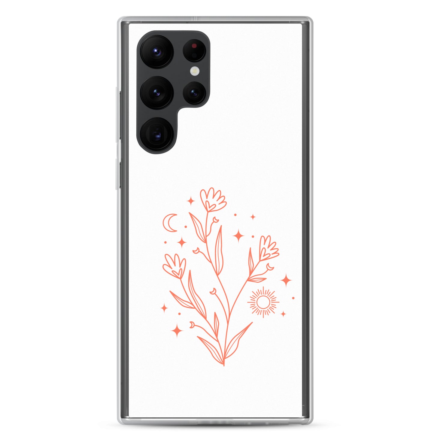 abstract Samsung phone case flowers on white Bg