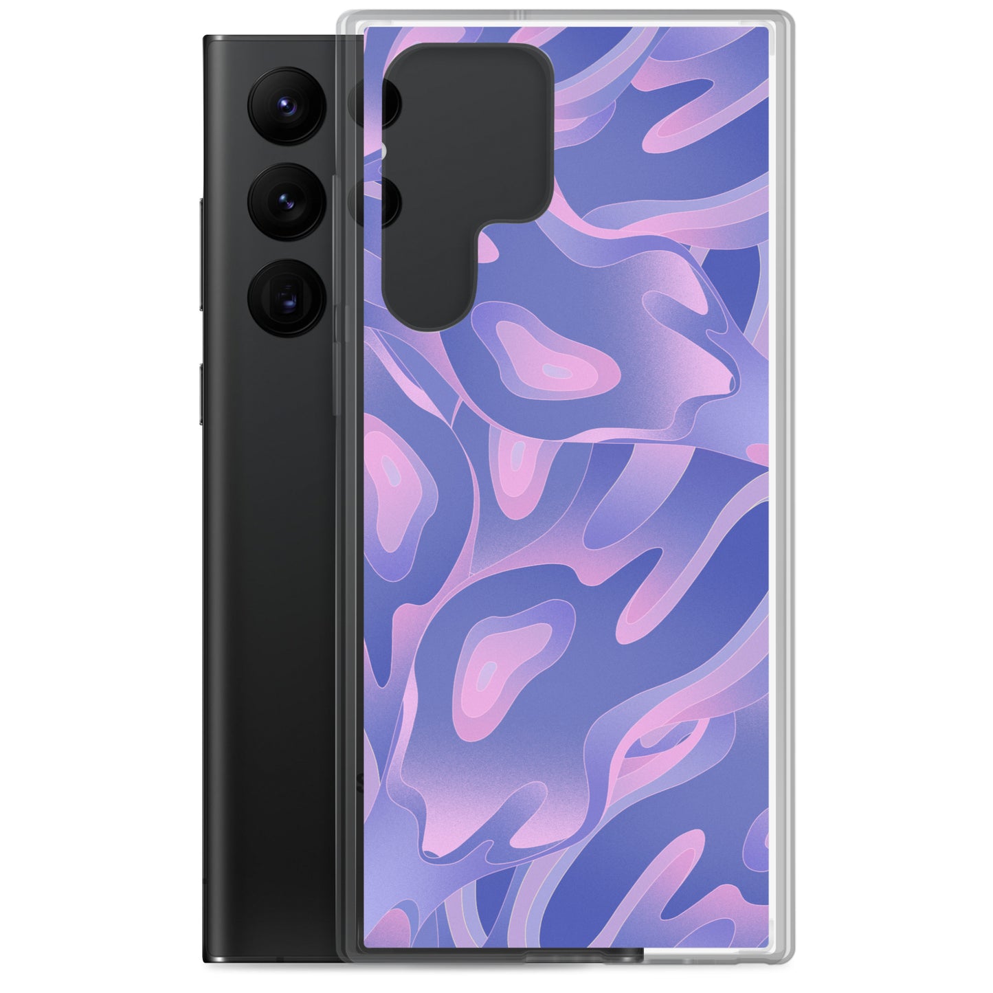 Abstract Samsung phone case, purple/violet waves