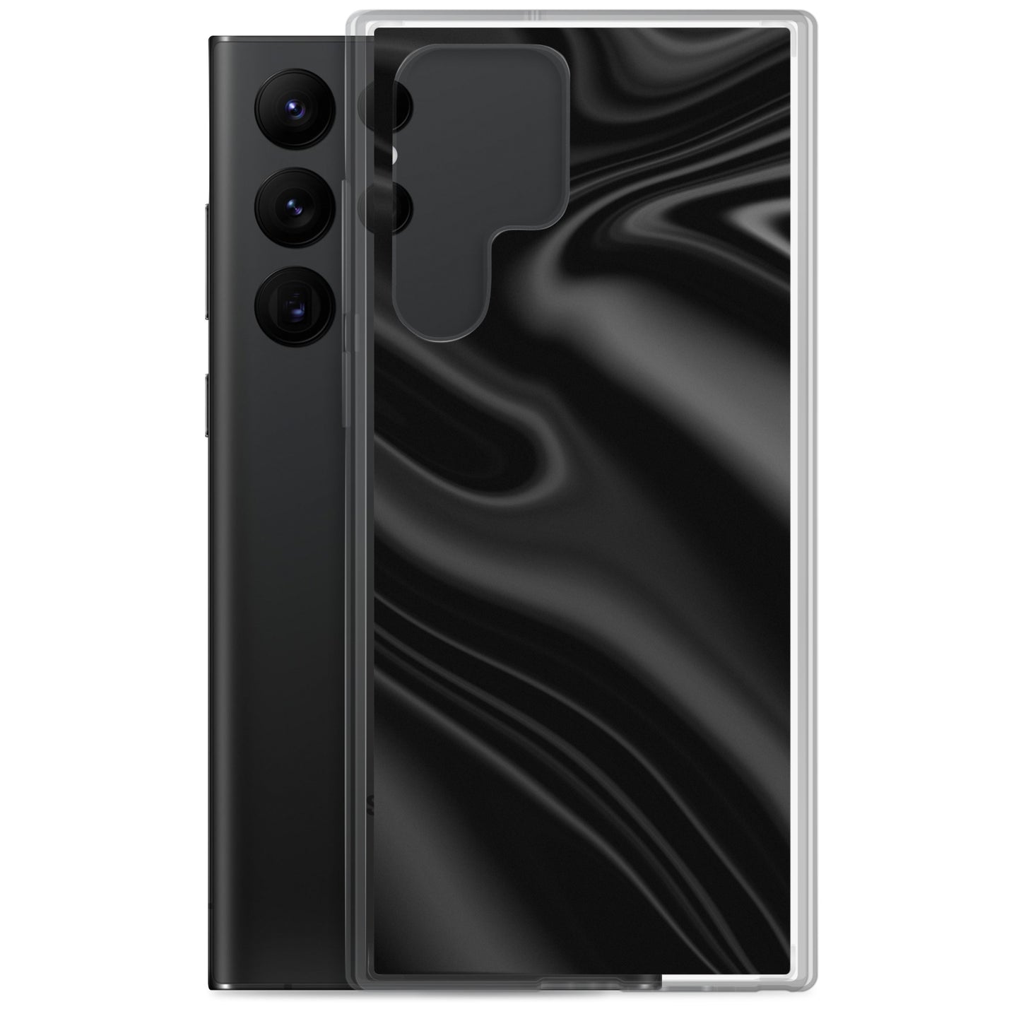 abstract Samsung phone case black waves