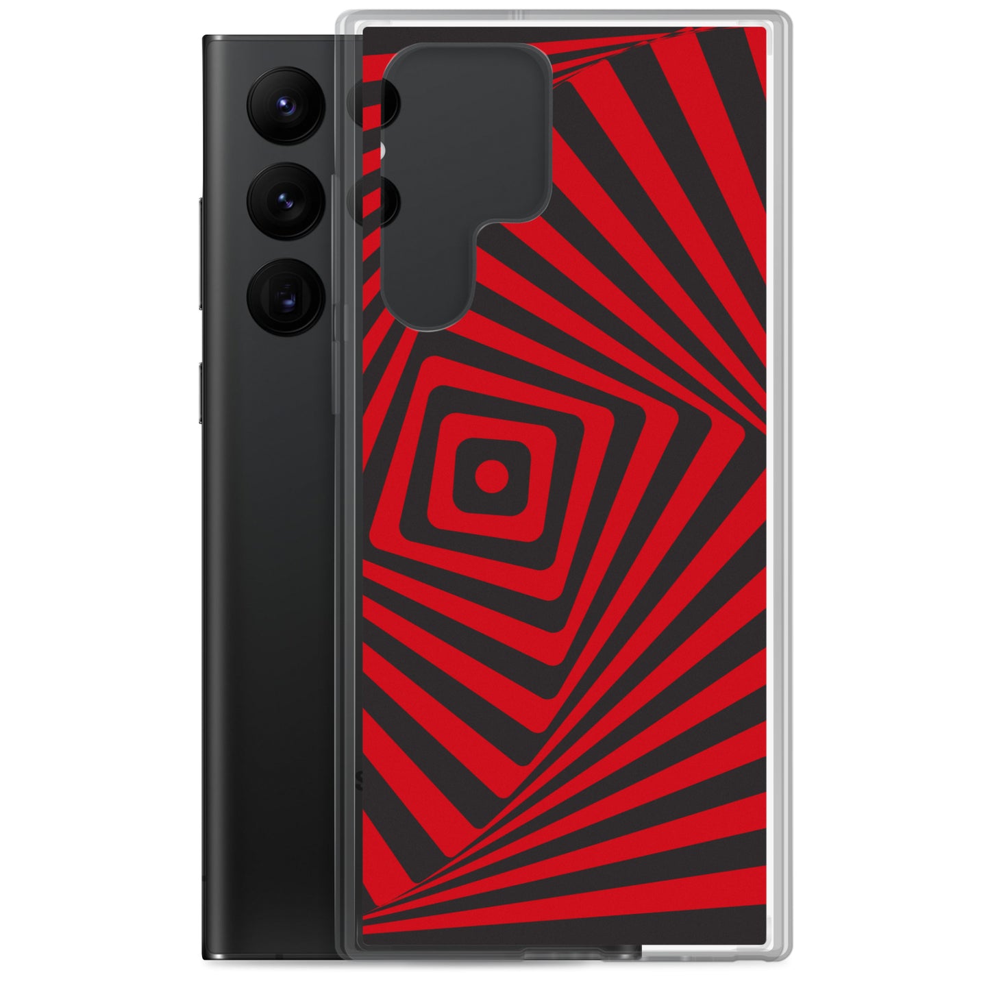 abstract Samsung phone case red and black maze